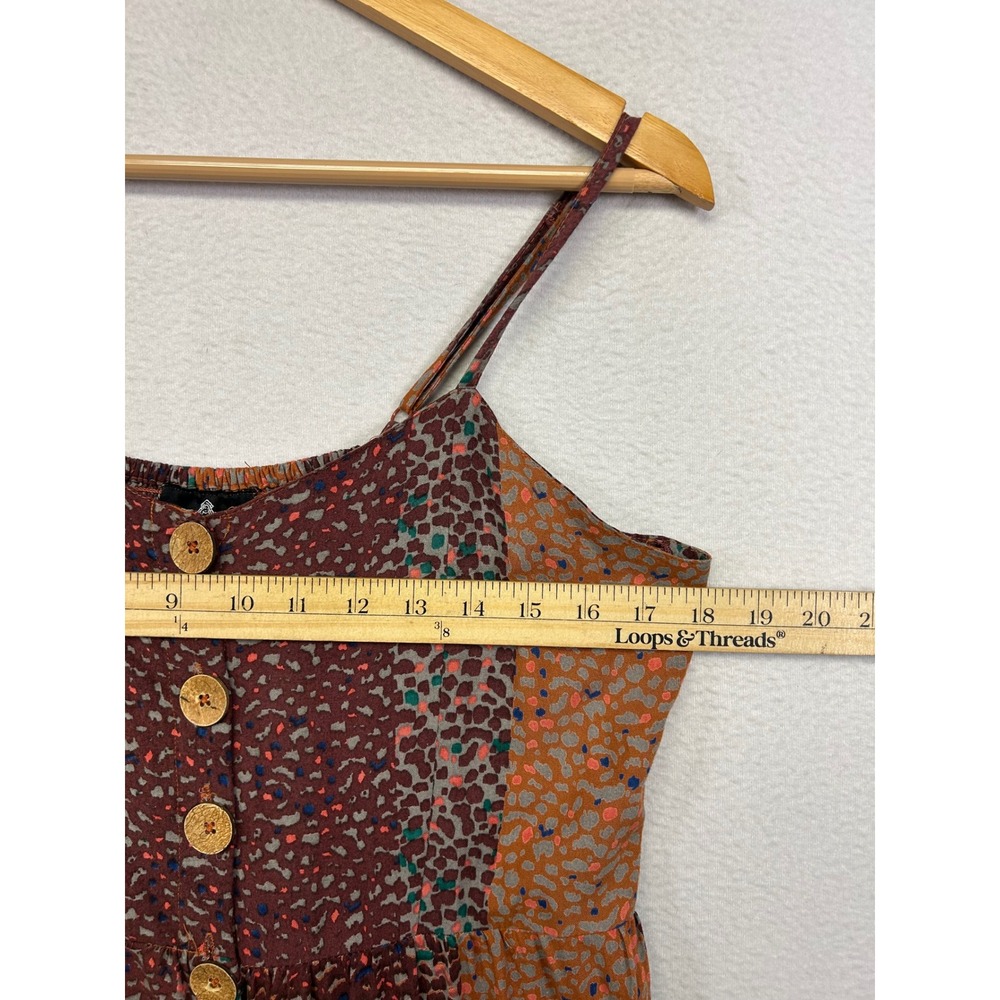 Boho Angie Womens Large Orange Burgundy Animal Print Dress Hippie Indie - Picture 4 of 8
